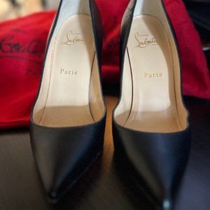Christian Louboutin Black Leather Toe Pump